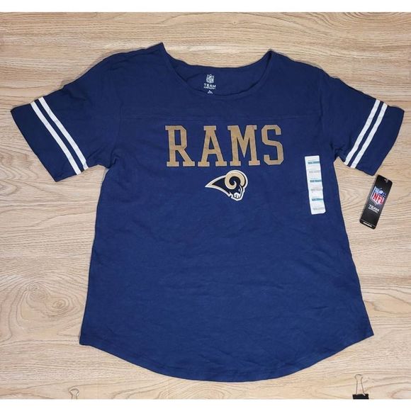 NEW NFL Los Angeles Rams T-shirt Womens Size Large NFL Team Apparel Spell Out - Picture 1 of 5